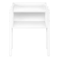Table d’appoint blanche et métal blanc