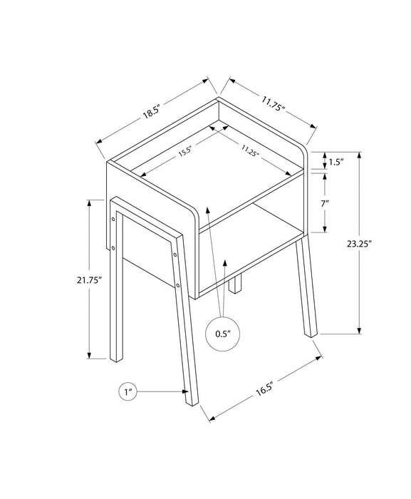 Table d’appoint blanche et métal blanc