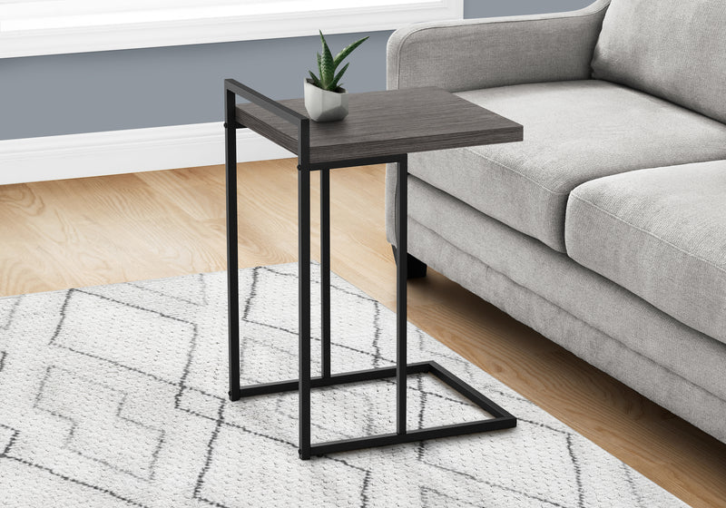Table d’appoint grise et métal noir