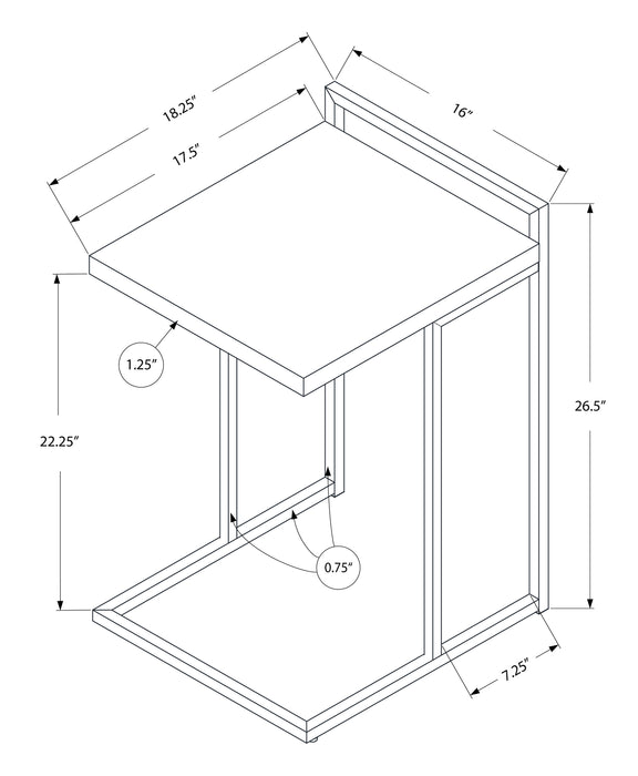 Table d’appoint grise et métal noir