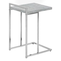 Table d’appoint métal chromé et d’apparence béton gris