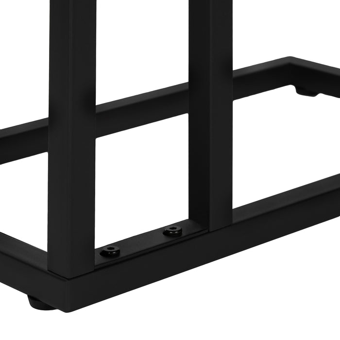 Table d’appoint en métal noir et imitation de marbre noir