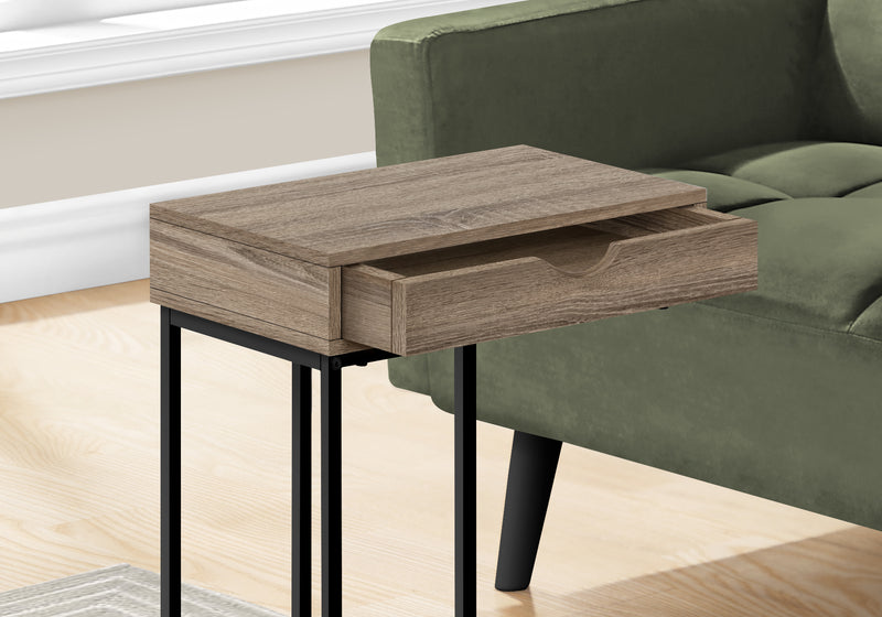 Table d’appoint taupe foncé et noire