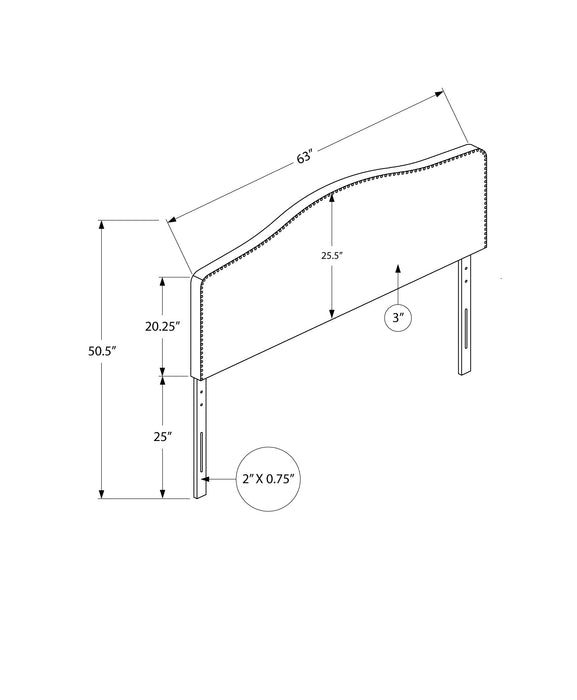 Tête de lit d’apparence cuir gris pour grand lit