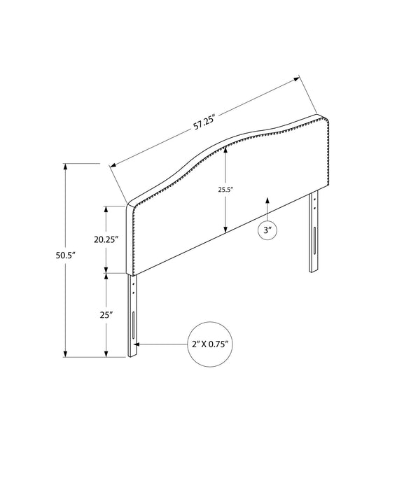 Tête de lit d’apparence lin gris pour lit double