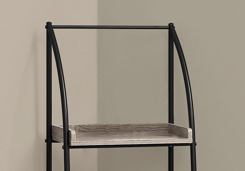 Bibliothèque taupe foncé et métal noir