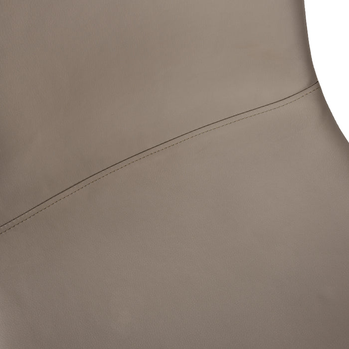 Tabouret bar noire et d’apparence cuir taupe avec dossier courbé