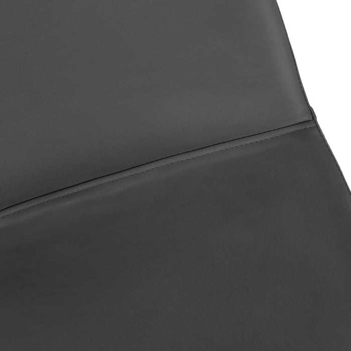 Tabouret bar noire et d’apparence cuir taupe avec dossier courbé