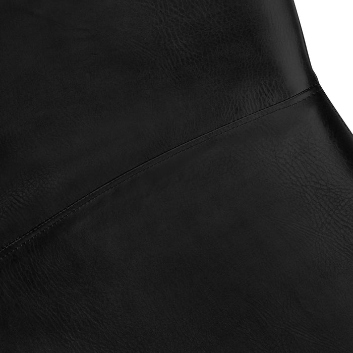 Tabouret bar noire et d’apparence cuir noir avec dossier courbé