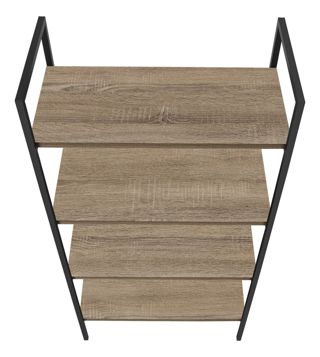 Bibliothèque taupe foncé et métal noir