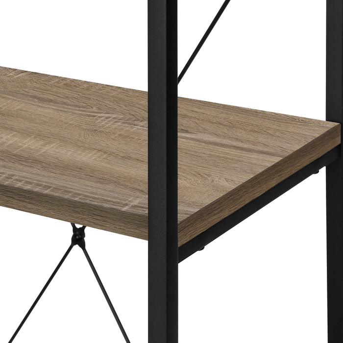 Bibliothèque taupe foncé et métal noir