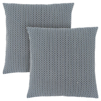 Coussin 2 pièces abstrait à pois bleu foncé et clair