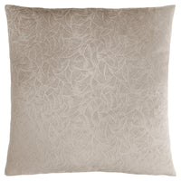 Coussin 1 pièce en velours à motif floral taupe