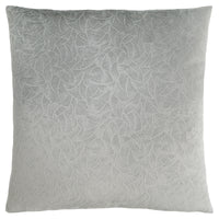 Coussin 1 pièce en velours à motif floral gris clair