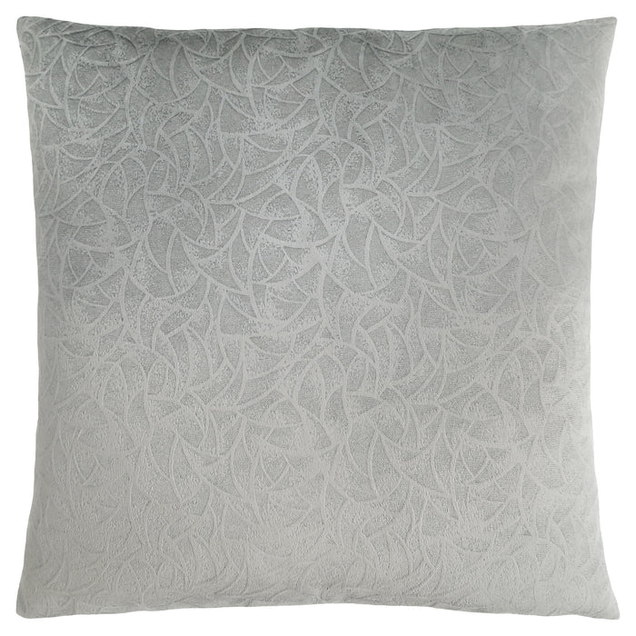 Coussin 1 pièce en velours à motif floral gris clair