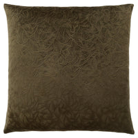 Coussin 1 pièce en velours à motif floral vert foncé