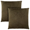 Coussin 2 pièces en velours à motif floral vert foncé