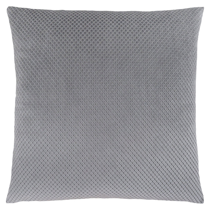 Coussin 1 pièce en velours à motif de diamant argenté