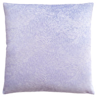 Coussin 1 pièce en velours à motif de plume violet clair