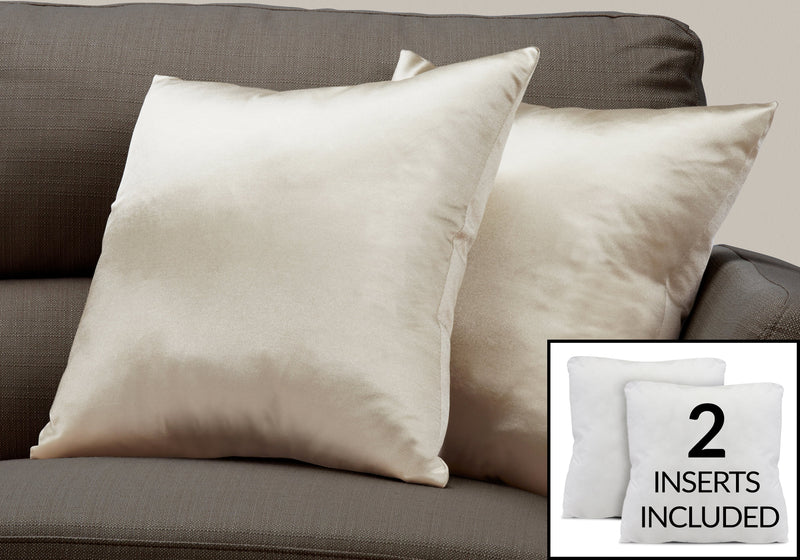 Coussin 2 pièces doré satiné