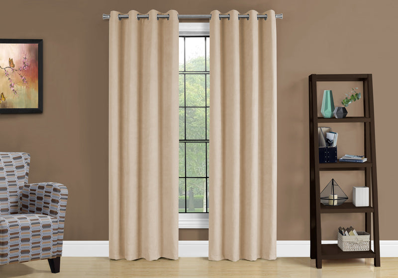 Rideau assombrissant 2 pièces beige - 54 po x 84 po