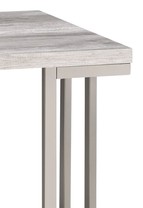 Table de bout moderne Jesse de 22 po - grise et étain avec base en métal