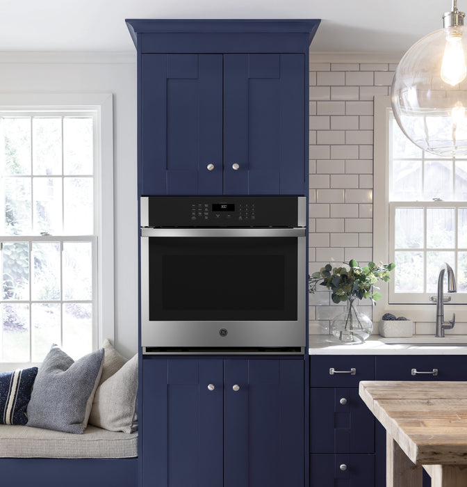 Four mural électrique GE de 4,3 pi³ avec autonettoyage et système de gestion de la température TrueTempMC - conforme ADA - acier inoxydable - JKS3000SNSS