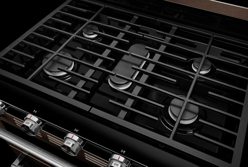 Cuisinière à gaz KitchenAid de 6 pi³ avec autonettoyage et four double - acier inoxydable noir avec fini PrintShieldMC - KFGD500EBS