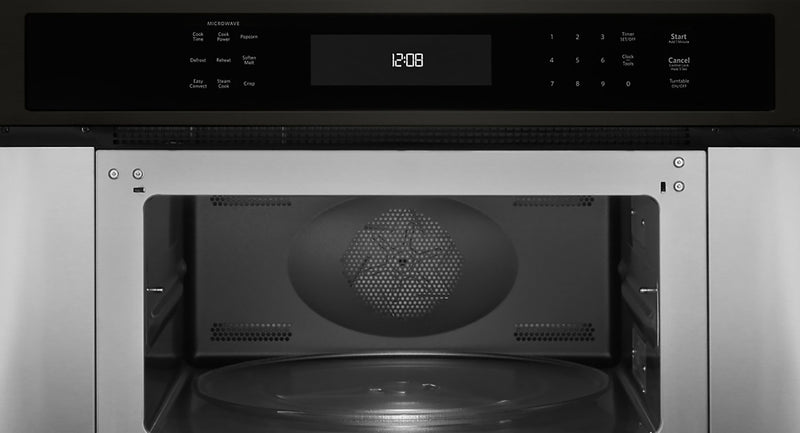 Four à micro-ondes encastré KitchenAid de 1,4 pi³ avec cuisson à 900 W - acier inoxydable noir avec fini PrintShieldMC - KMBP100EBS