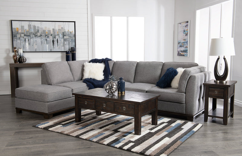 Table à café rustique Konagrove de 48 po avec rangement et roulettes - bois brun foncé