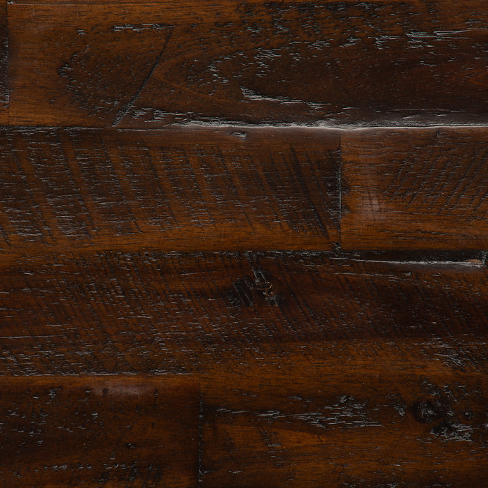 Table à café rustique Konagrove de 48 po avec rangement et roulettes - bois brun foncé