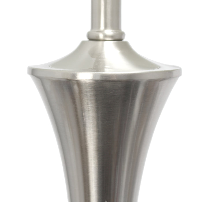 Ensemble 3 lampes effilées (2 lampes de table, 1 lampe à pied) Elegant Designs, nickel brossé