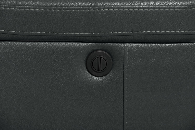 Sofa à inclinaison électrique Leo de 87,5 po en tissu d’apparence cuir - gris