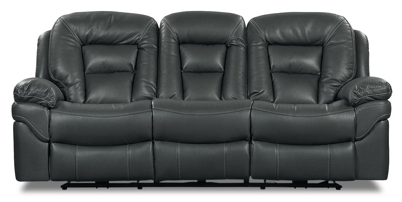 Sofa à inclinaison électrique Leo de 87,5 po en tissu d’apparence cuir - gris
