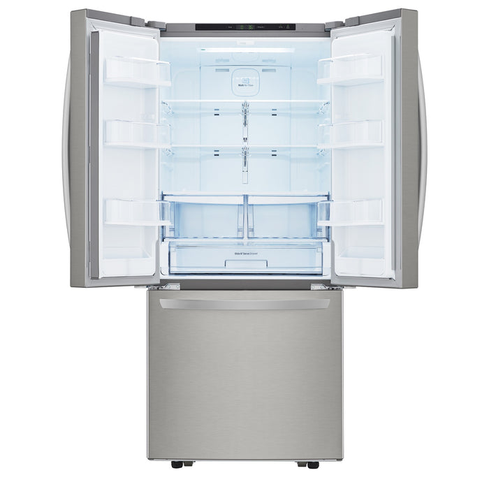 Réfrigérateur LG de 22 pi³ et de 30 po à portes françaises - acier inoxydable Smudge-ProofMD - LRFNS2200S