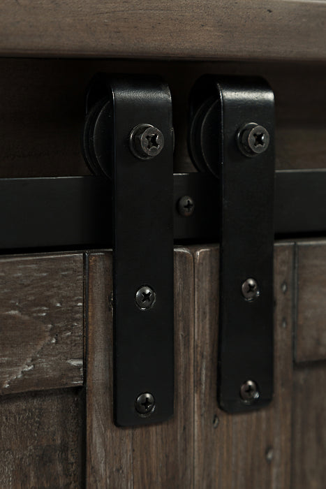 Meuble audio-vidéo mural rustique Madison 3 pièces de 104 po avec rangement et système de gestion des câbles pour téléviseurs jusqu’à 65 po - brun