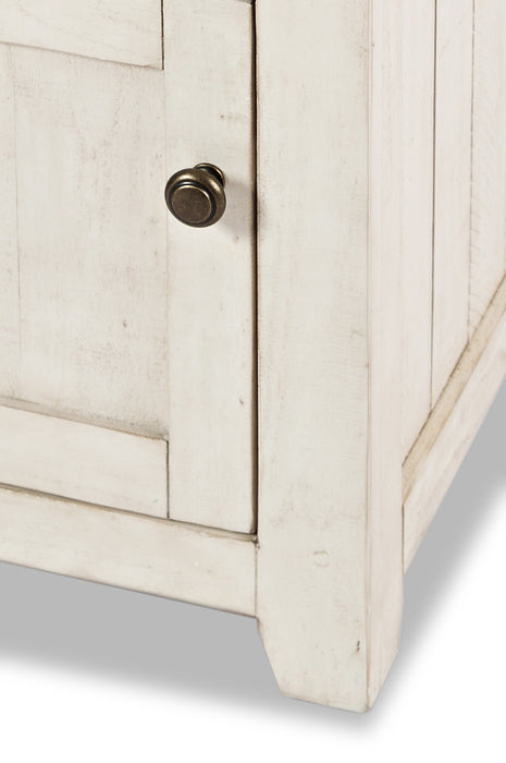 Table de fauteuil rustique Madison de 16 po avec rangement - bois blanc