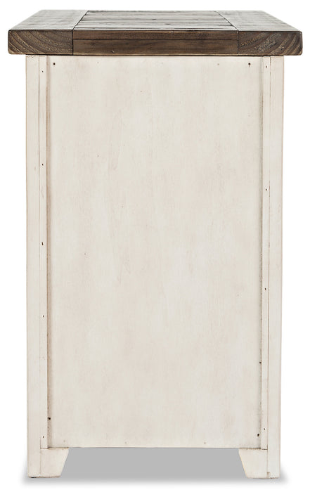 Table de fauteuil rustique Madison de 16 po avec rangement - bois blanc