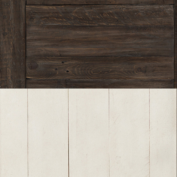 Table à café rustique Madison de 50 po avec rangement, tablette et roulettes - bois blanc