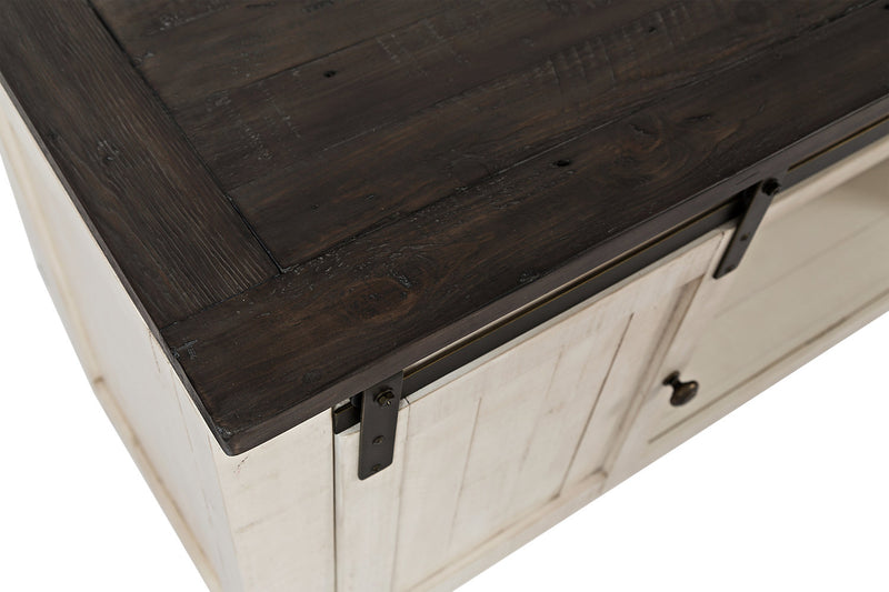 Meuble pour téléviseur rustique Madison de 60 po avec rangement et système de gestion des câbles pour téléviseurs jusqu’à 65 po - blanc