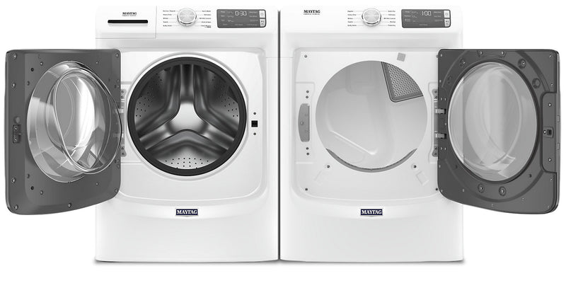 Laveuse frontale 5,2 pi3 avec Extra Power et sécheuse gaz 7,3 pi³ Maytag - blanches