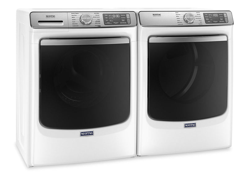 Laveuse frontale 5,8 pi3 Extra Power et sécheuse gaz intelligente 7,3 pi³ Maytag - blance