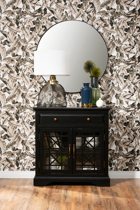 Armoire décorative Marseille de 32 po avec tiroir - noire