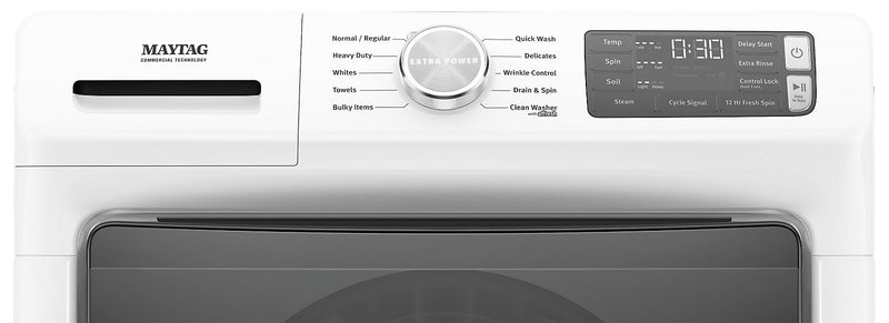 Laveuse frontale 5,2 pi3 avec Extra Power et sécheuse électrique 7,3 pi³ Maytag - blanches