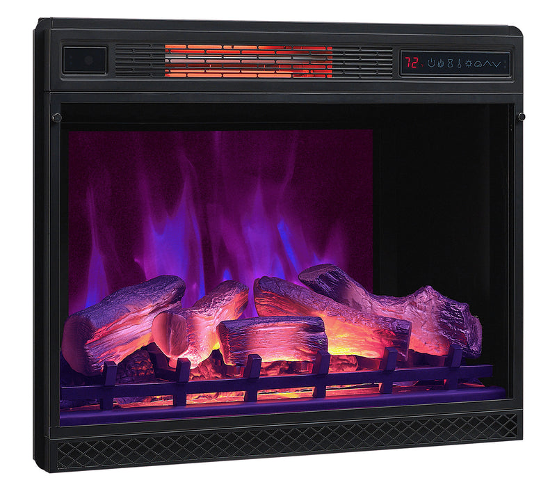 Meuble pour téléviseur Munich de 68 po avec foyer électrique, rangement et système de gestion des câbles pour téléviseurs jusqu’à 75 po - espresso