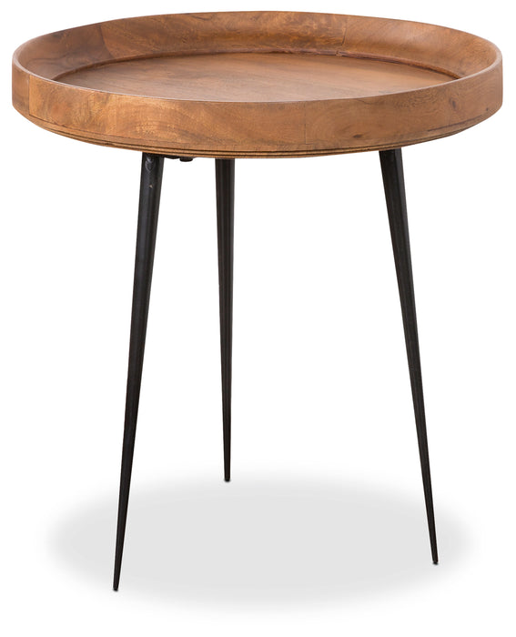 Table d'appoint ronde Nashik de 20 po - brune