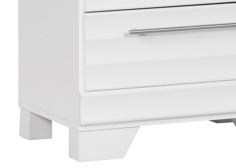 Ens. de chambre à coucher Olivia 6 pièces avec lit double de rangement et 2 tables de nuit - blanc