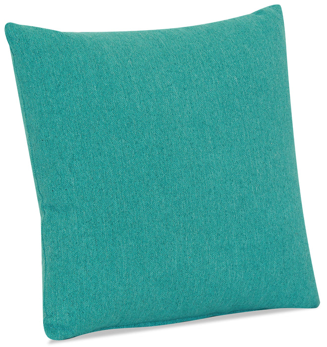 Coussin décoratif  en chenille - Milo bleu sarcelle
