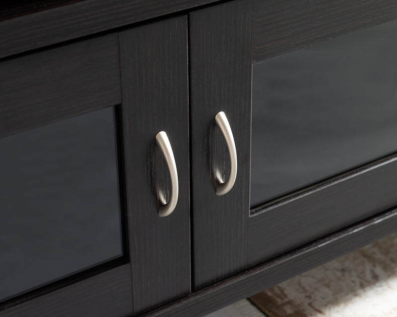 Meuble pour téléviseur Palmer de 72 po avec rangement et système de gestion des câbles pour téléviseurs jusqu’à 80 po - brun rougeâtre