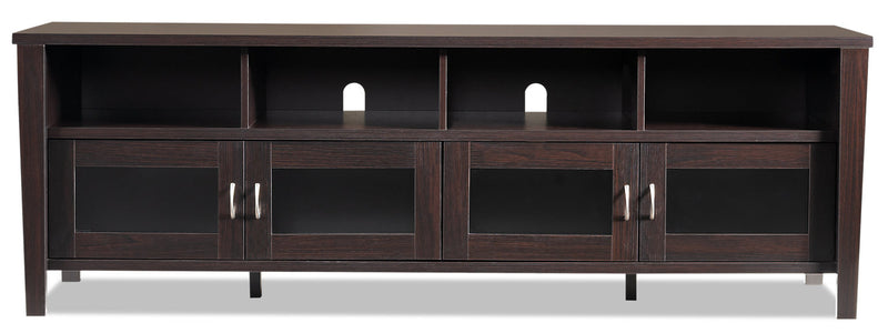 Meuble pour téléviseur Palmer de 72 po avec rangement et système de gestion des câbles pour téléviseurs jusqu’à 80 po - brun rougeâtre